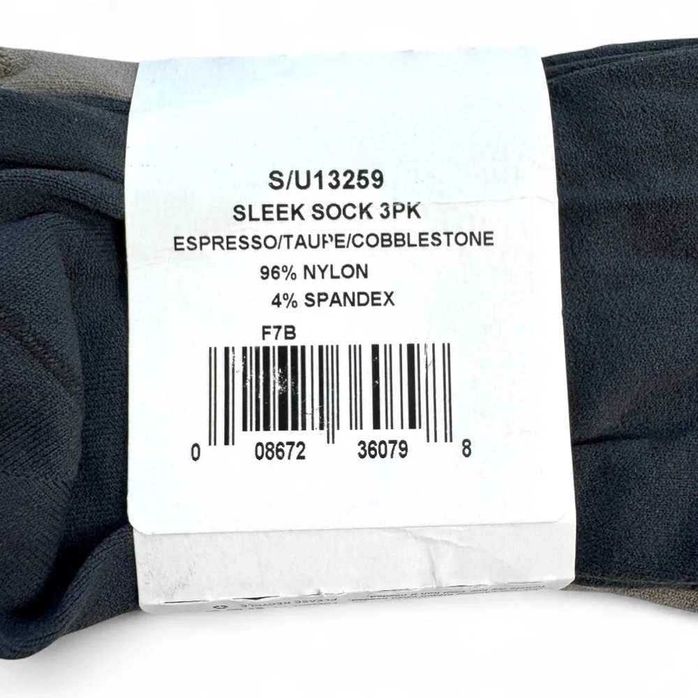 HUE Womens Sleek‎ Socks One Size Fits Most Brown Gray 3 Pair Pack